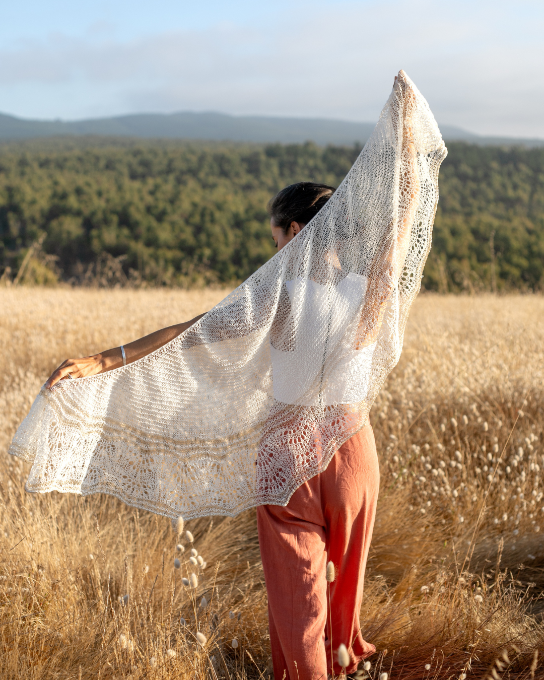 Butterfly Shawl tejido a mano (a pedido)